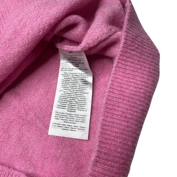 Vero Moda Bubble Short Sleeve Sweater Shirt Pink V Neck Stretch - Picture 3 of 4